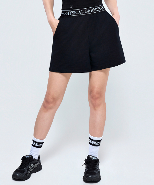 PHYSICAL GARMENTS（フィジカルガーメンツ）の「P5079 バンドレイヤードショートパンツ [2COLOR]（その他パンツ・レディース・グレー/ブラック・SMALL/MEDIUM/LARGE）」の3枚目の写真