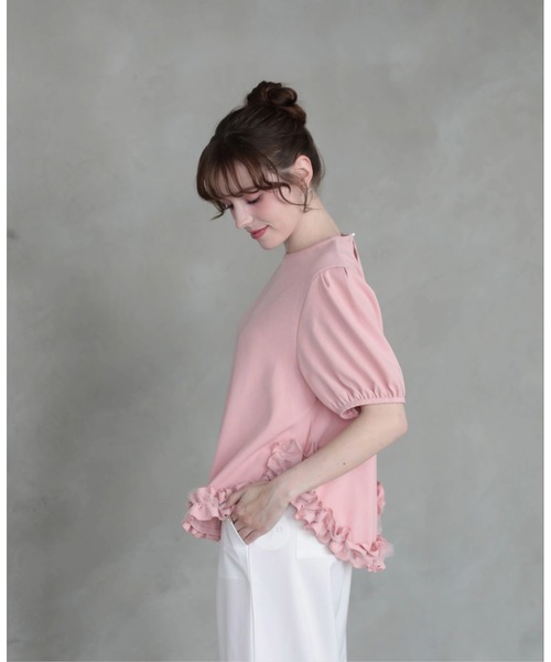 M y u(ミュー)の「裾フリルブラウス(シャツ/ブラウス・レディース・BLACK/PINK/WHITE・ML)」の5枚目の写真