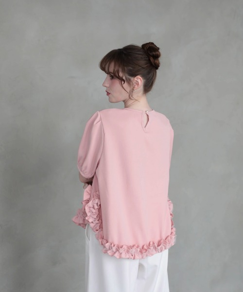 M y u(ミュー)の「裾フリルブラウス(シャツ/ブラウス・レディース・BLACK/PINK/WHITE・ML)」の6枚目の写真