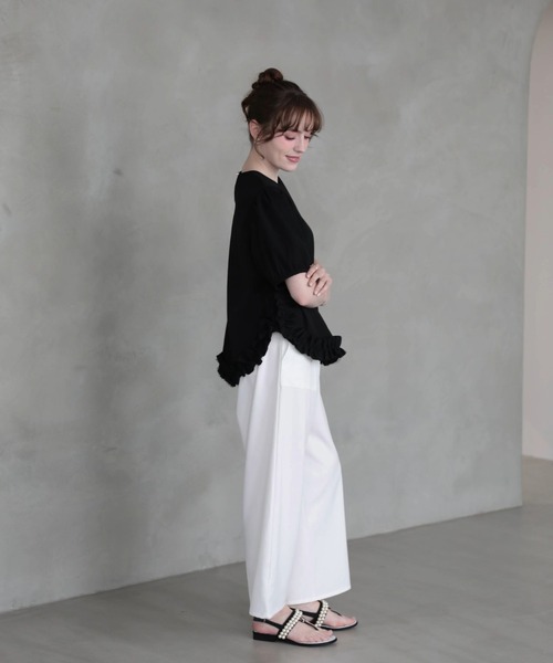 M y u(ミュー)の「裾フリルブラウス(シャツ/ブラウス・レディース・BLACK/PINK/WHITE・ML)」の15枚目の写真