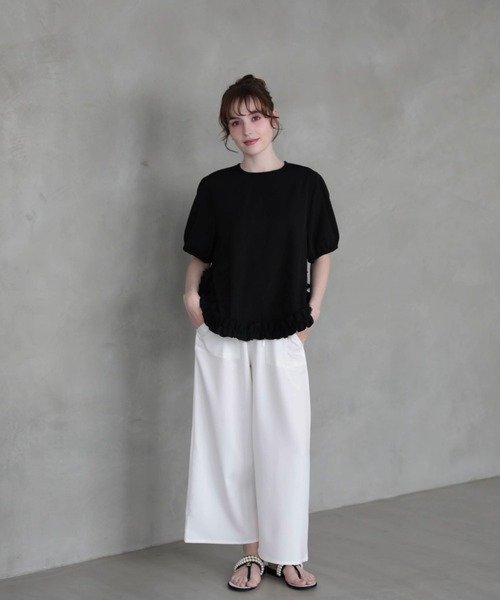 M y u(ミュー)の「裾フリルブラウス(シャツ/ブラウス・レディース・BLACK/PINK/WHITE・ML)」の16枚目の写真