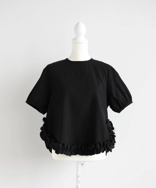 M y u(ミュー)の「裾フリルブラウス(シャツ/ブラウス・レディース・BLACK/PINK/WHITE・ML)」の10枚目の写真
