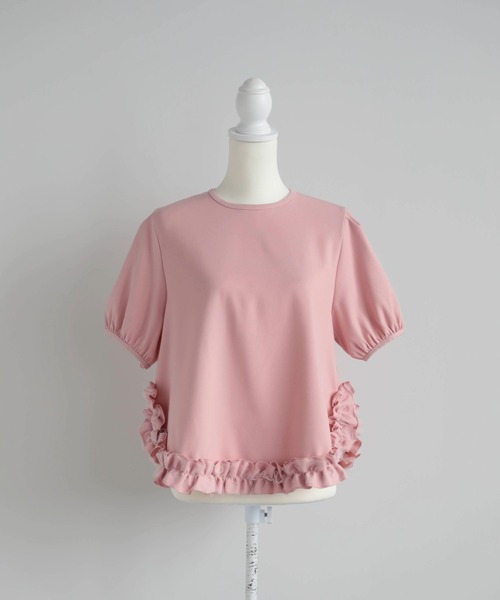 M y u(ミュー)の「裾フリルブラウス(シャツ/ブラウス・レディース・BLACK/PINK/WHITE・ML)」の9枚目の写真