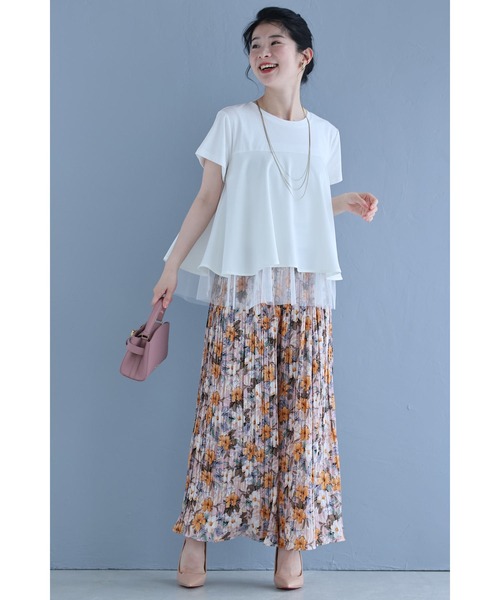 cawaii(カワイイ)の「裾チラチュールのAラインTシャツトップス(Tシャツ/カットソー・レディース・ホワイト/ブラック・FREE)」の6枚目の写真