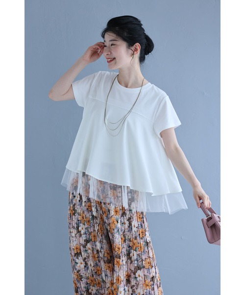 cawaii(カワイイ)の「裾チラチュールのAラインTシャツトップス(Tシャツ/カットソー・レディース・ホワイト/ブラック・FREE)」の17枚目の写真