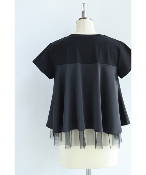 cawaii(カワイイ)の「裾チラチュールのAラインTシャツトップス(Tシャツ/カットソー・レディース・ホワイト/ブラック・FREE)」の8枚目の写真