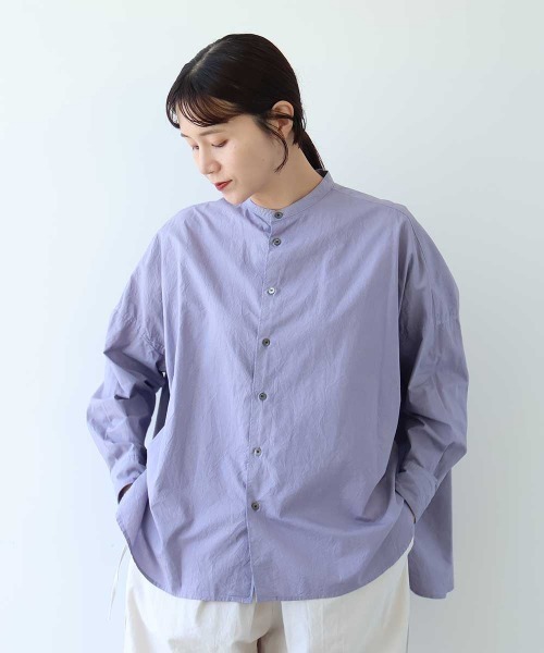 yuni（ユニ　）の「コットンキャッチワッシャー　ワイドブラウス（シャツ/ブラウス・レディース・グリーン/ホワイト/ブラック/ピンク/パープル/アイボリー/ライラック・FREE）」の7枚目の写真