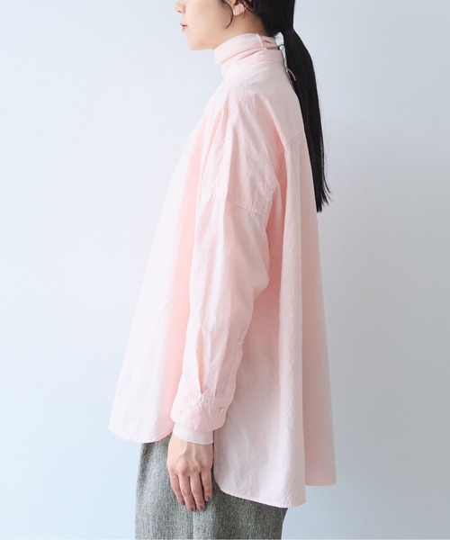 yuni(ユニ )の「コットンキャッチワッシャー ワイドブラウス(シャツ/ブラウス・レディース・グリーン/ホワイト/ブラック/ピンク/パープル・FREE)」の7枚目の写真