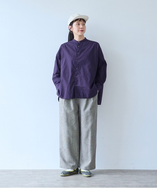 yuni(ユニ )の「コットンキャッチワッシャー ワイドブラウス(シャツ/ブラウス・レディース・グリーン/ホワイト/ブラック/ピンク/パープル・FREE)」の15枚目の写真