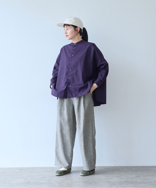 yuni(ユニ )の「コットンキャッチワッシャー ワイドブラウス(シャツ/ブラウス・レディース・グリーン/ホワイト/ブラック/ピンク/パープル・FREE)」の16枚目の写真