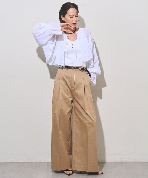 Whim Gazette(ウィムガゼット)の「コットンボレロブラウス(シャツ/ブラウス・レディース・グレイッシュベージュ/オフホワイト・FREE)」の11枚目の写真