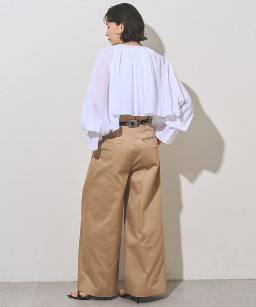 Whim Gazette(ウィムガゼット)の「コットンボレロブラウス(シャツ/ブラウス・レディース・グレイッシュベージュ/オフホワイト・FREE)」の7枚目の写真