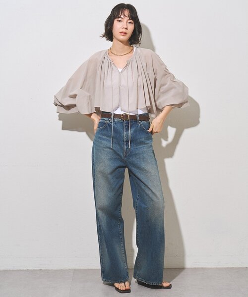Whim Gazette(ウィムガゼット)の「コットンボレロブラウス(シャツ/ブラウス・レディース・グレイッシュベージュ/オフホワイト・FREE)」の13枚目の写真