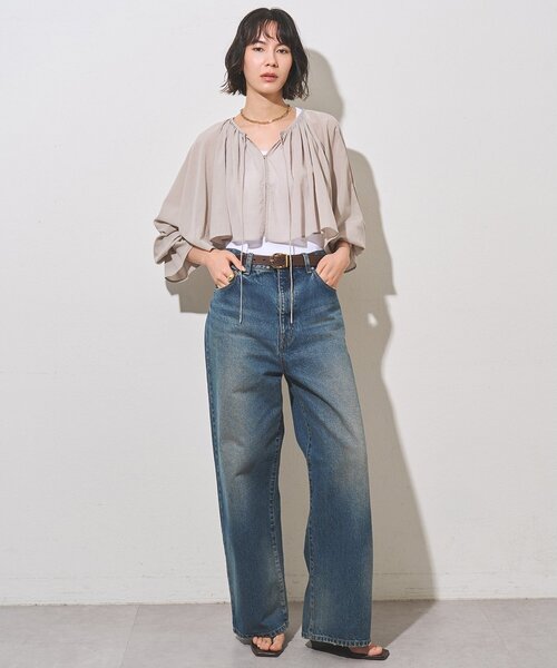 Whim Gazette(ウィムガゼット)の「コットンボレロブラウス(シャツ/ブラウス・レディース・グレイッシュベージュ/オフホワイト・FREE)」の21枚目の写真