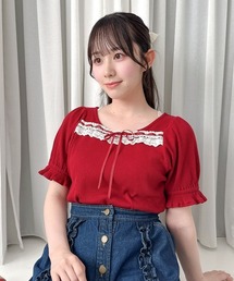 F i.n.t | レース使いはしごリボンカットトップス/fint フィント(Tシャツ/カットソー)