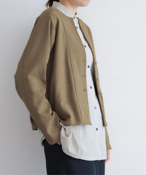 NOMBRE IMPAIR(ノンブルアンペール)の「プレーティングリブ ノーカラーカーディガン(カーディガン/ボレロ・レディース・カーキ/ベージュ/チャコールグレー・FREE)」の22枚目の写真