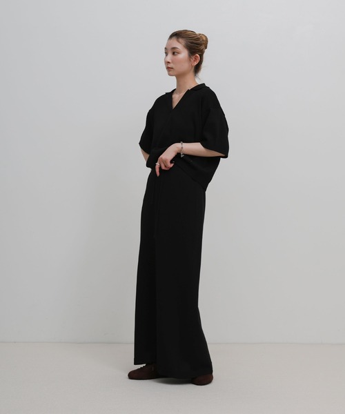 select MOCA(セレクトモカ)の「ハーフスリーブシルキースキッパーニット【セットアップ可】(ニット/セーター・レディース・ブラック/アイボリー・FREE)」の20枚目の写真