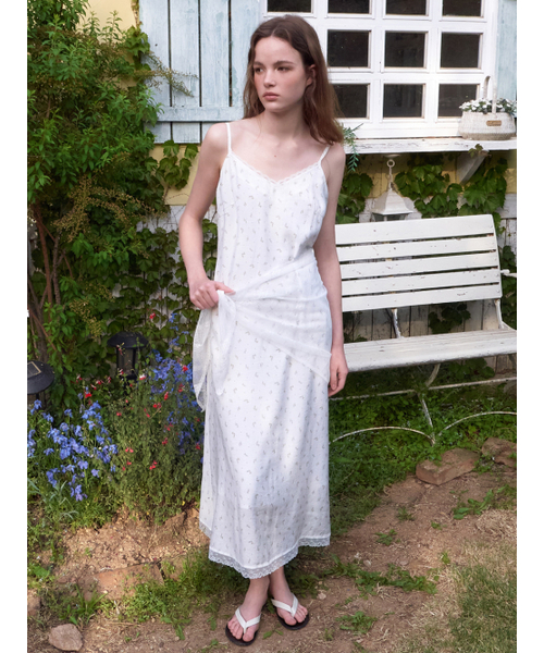 ETMON(エトモン)の「Slip Scarf-Tie Floral Dress, Light Green(ワンピース・レディース・その他・F)」の2枚目の写真