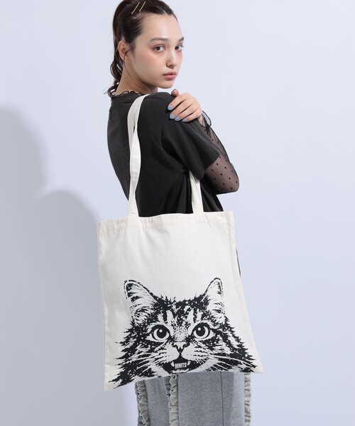 CAT コットン BAG 旅行 洗濯可能 ライブ 猫 お出かけ ショッピング