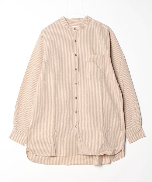 TATRAS CONCEPT STORE(タトラスコンセプトストア)の「TURN A(ターン エー) コットンウール シアサッカー ワッシャー L/S バンドカラーシャ(シャツ/ブラウス・メンズ・ナチュラル・4/5)」の1枚目の写真