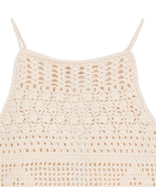 CLANE（クラネ）の「CLANE/クラネ/CROCHET CAMI KNIT TOPS（キャミソール・レディース・アイボリー/レッド・F）」の12枚目の写真