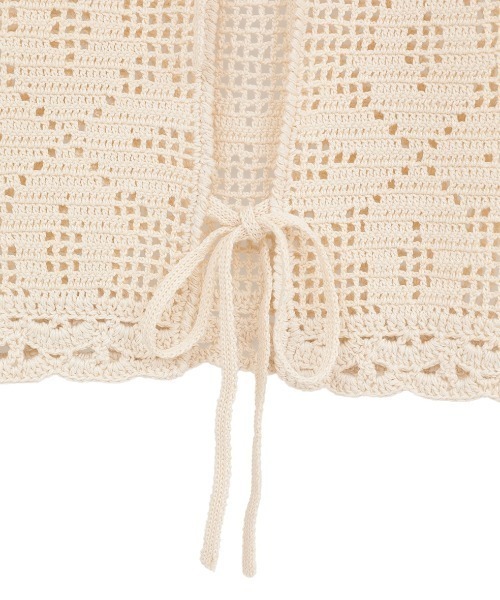 CLANE（クラネ）の「CLANE/クラネ/CROCHET CAMI KNIT TOPS（キャミソール・レディース・アイボリー/レッド・F）」の15枚目の写真