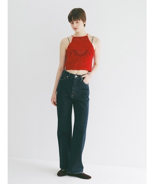 CLANE（クラネ）の「CLANE/クラネ/CROCHET CAMI KNIT TOPS（キャミソール・レディース・アイボリー/レッド・F）」の21枚目の写真
