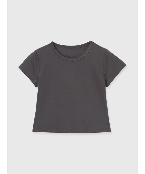 anuans(アニュアンス)の「シルクタッチコットンクロップドTシャツ(Tシャツ/カットソー・レディース・ブラック/ホワイト/チャコールグレー・SMALL/MEDIUM)」の19枚目の写真