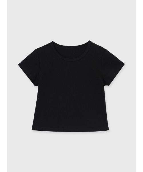 anuans(アニュアンス)の「シルクタッチコットンクロップドTシャツ(Tシャツ/カットソー・レディース・ブラック/ホワイト/チャコールグレー・SMALL/MEDIUM)」の20枚目の写真