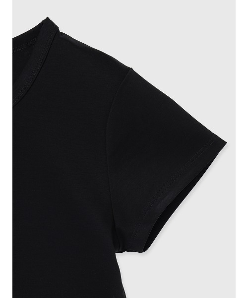 anuans(アニュアンス)の「シルクタッチコットンクロップドTシャツ(Tシャツ/カットソー・レディース・ブラック/ホワイト/チャコールグレー・SMALL/MEDIUM)」の9枚目の写真