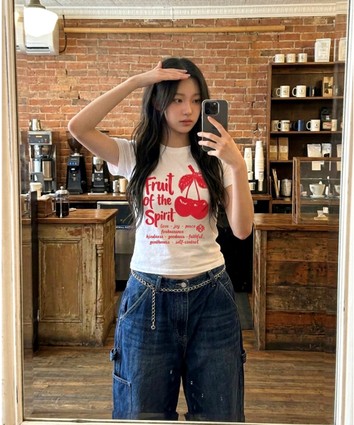 REBRENNER（リブレンナー）の「DTFオブザスピリットクールコットンウィメンズクロップ半袖Tシャツブラック（Tシャツ/カットソー・レディース・ブラック・SMALL/MEDIUM/LARGE）」の5枚目の写真