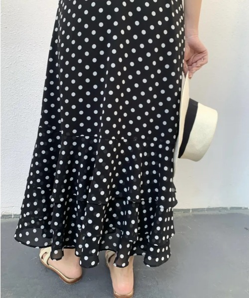 BIRTHDAY BASH(バースデイバッシュ)の「DOT SHEER FRILL SLEEVE DRESS(ドットシアーフリルスリーブドレス)(ワンピース・レディース・ブラック・SMALL)」の10枚目の写真