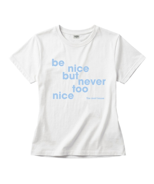 THEMORFHOUSE(ザモーフハウス)の「be nice スリムフィット半袖Tシャツアイボリー(Tシャツ/カットソー・レディース・その他・MEDIUM/LARGE)」の1枚目の写真