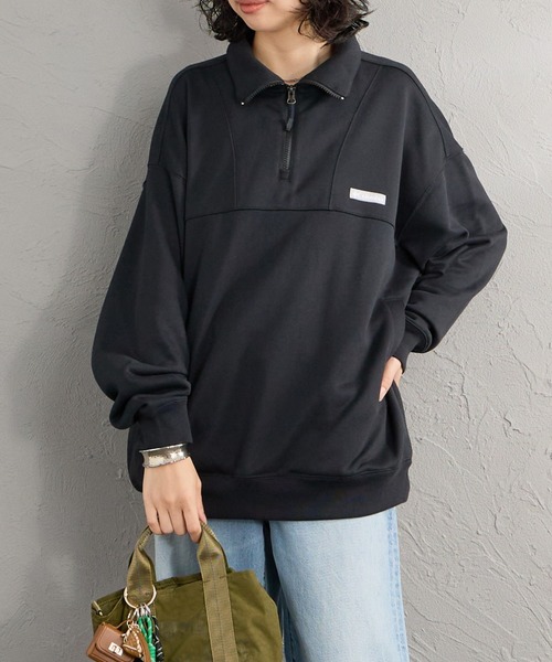 Columbia（コロンビア）の「【WEB先行予約】[Columbia/コロンビア] FLEMING BAY ハーフジップスウェット(WEB限定)（スウェット・レディース・ブラック/オフホワイト・L/M）」の8枚目の写真