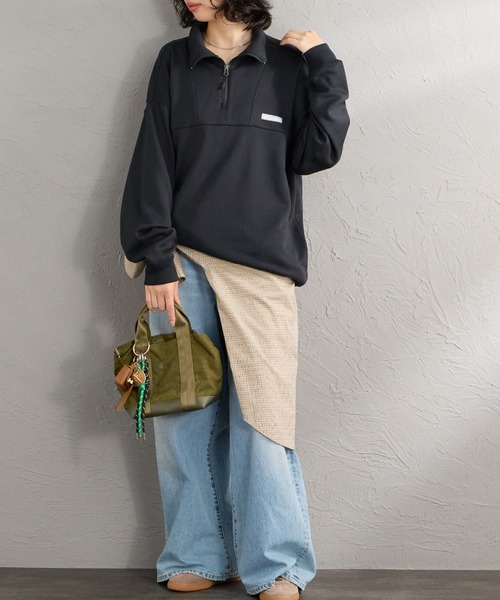 Columbia（コロンビア）の「【WEB先行予約】[Columbia/コロンビア] FLEMING BAY ハーフジップスウェット(WEB限定)（スウェット・レディース・ブラック/オフホワイト・L/M）」の11枚目の写真