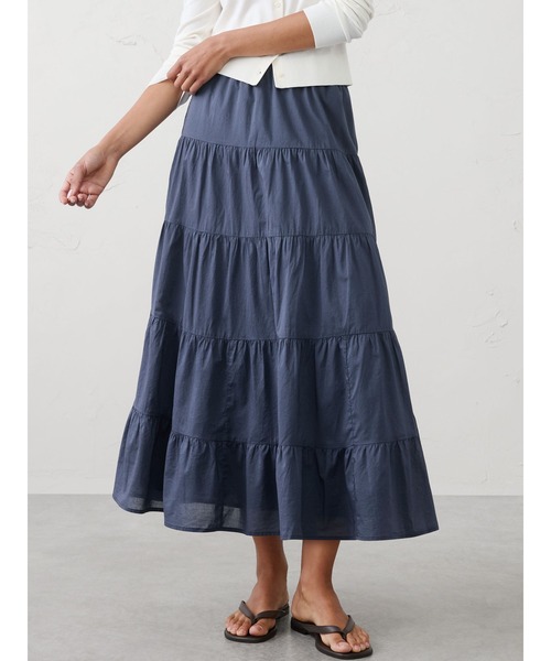 BANANA REPUBLIC FACTORY STORE（バナナリパブリック ファクトリーストア）の「BANANA REPUBLIC FACTORY STORE　　ティアードマキシスカート（スカート・レディース・ブラック/その他・XS/S/M/L）」の2枚目の写真
