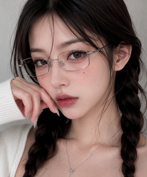 UP START(アップスタート)の「【Bls】【ZA】【Bling Leads】細縁 メタルグラス/度なし眼鏡(BL)(メガネ・レディース・シルバー/ゴールド・FREE)」の1枚目の写真