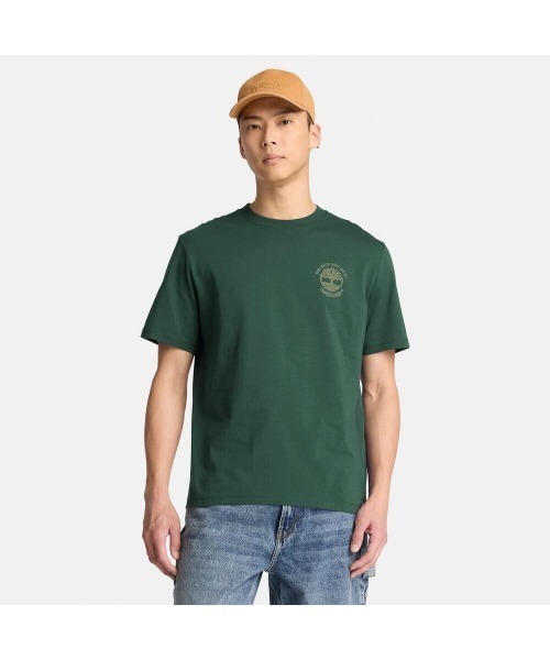 Timberland(ティンバーランド)の「半袖 バック グラフィック Tシャツ メンズ(Tシャツ/カットソー・メンズ・ダークグリーン・LARGE/MEDIUM/X-LARGE/XX-LARGE)」の1枚目の写真