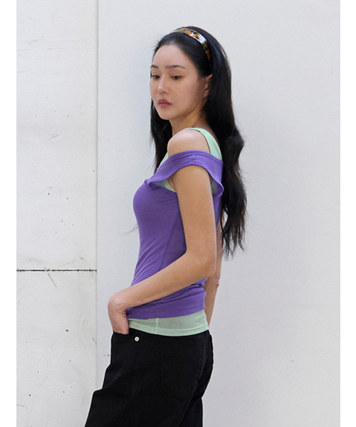 MORVE13(モルブ13)の「オールデイテンセルスリーブレス(ミント)(Tシャツ/カットソー・レディース・アイボリー/ミント/ライトグレー/レッド/バイオレット/ブラック/ネイビー/バーガンディー・FREE)」の9枚目の写真