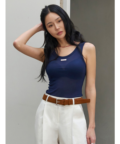 MORVE13(モルブ13)の「オールデイテンセルスリーブレス(ミント)(Tシャツ/カットソー・レディース・アイボリー/ミント/ライトグレー/レッド/バイオレット/ブラック/ネイビー/バーガンディー・FREE)」の12枚目の写真