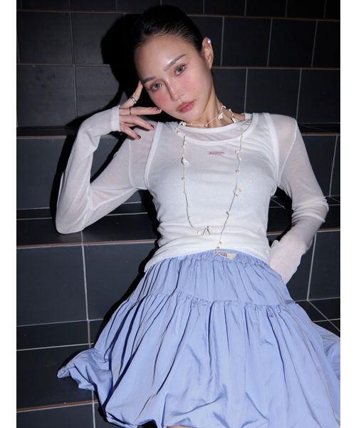 MORVE13(モルブ13)の「オールデイテンセルスリーブレス(ミント)(Tシャツ/カットソー・レディース・アイボリー/ミント/ライトグレー/レッド/バイオレット/ブラック/ネイビー/バーガンディー・FREE)」の13枚目の写真