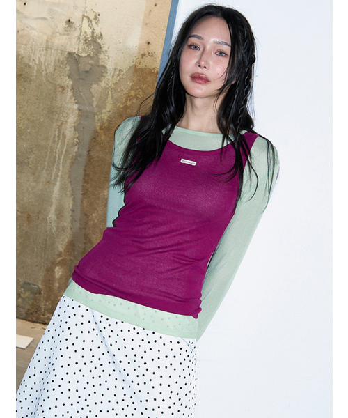 MORVE13(モルブ13)の「オールデイテンセルスリーブレス(ミント)(Tシャツ/カットソー・レディース・アイボリー/ミント/ライトグレー/レッド/バイオレット/ブラック/ネイビー/バーガンディー・FREE)」の14枚目の写真