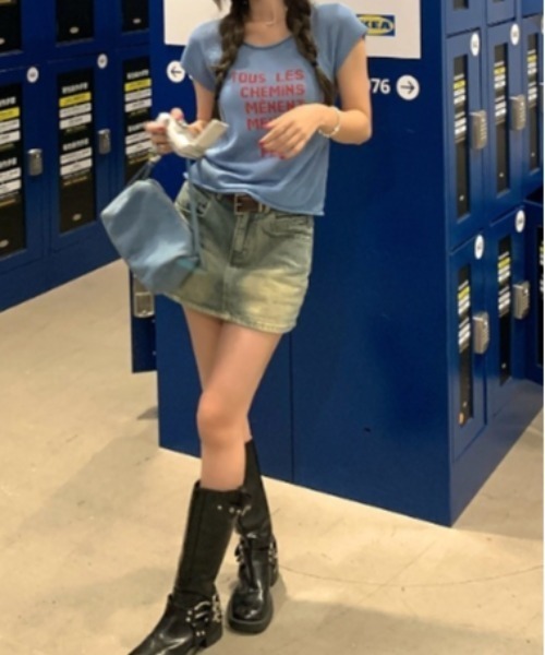 Vipoa(ヴィポア)の「american like short knit(ニット/セーター・レディース・ブルー/ホワイト・FREE)」の12枚目の写真