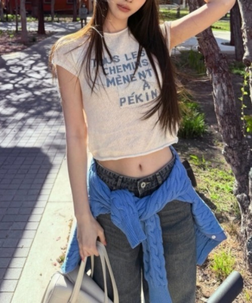 Vipoa(ヴィポア)の「american like short knit(ニット/セーター・レディース・ブルー/ホワイト・FREE)」の15枚目の写真