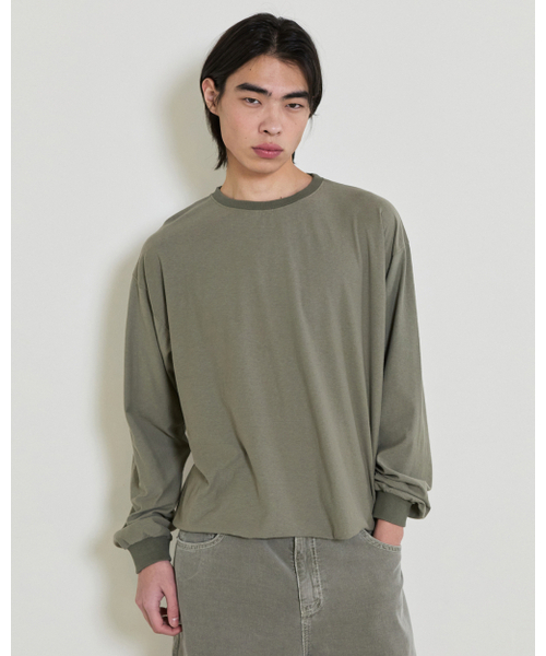 THEENDQUESTION（ジエンドクエスチョン）の「Slub long sleeve t-shirt / KHAKI（Tシャツ/カットソー・レディース・その他・1/2）」の2枚目の写真