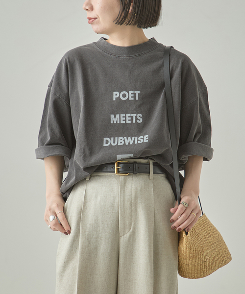 POET MEETS DUBWISE(ポエットミーツダブワイズ)の「《追加》POET MEETS DUBWISE LOOSE FIT LOGO Tシャツ(Tシャツ/カットソー・レディース・ブラック系その他/ホワイト・FREE)」の5枚目の写真