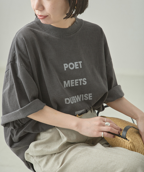 POET MEETS DUBWISE(ポエットミーツダブワイズ)の「《追加》POET MEETS DUBWISE LOOSE FIT LOGO Tシャツ(Tシャツ/カットソー・レディース・ブラック系その他/ホワイト・FREE)」の8枚目の写真