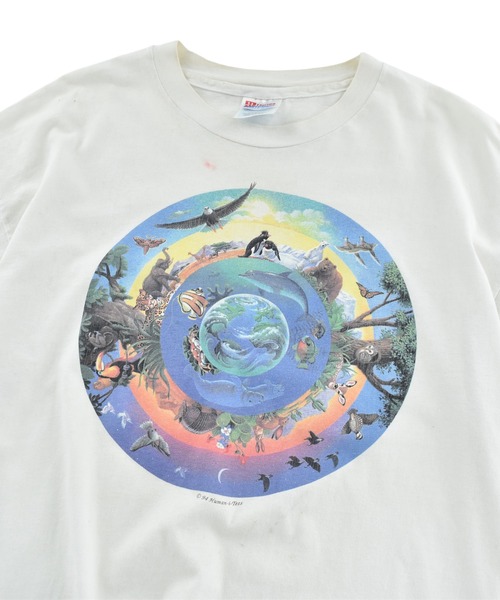 LABORATORY R（ラボラトリーアール）の「【USED】90's Hanes “human-i-tees” アニマル Tシャツ（Tシャツ/カットソー・メンズ・ホワイト・X-LARGE）」の2枚目の写真