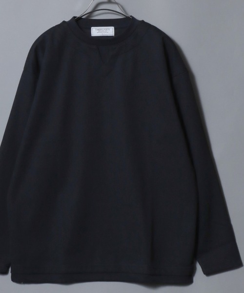 ANPAS(アンパス)の「Heather Brushed Key-Neck Fake Layered Long-Sleeve Tee / 杢起毛キーネックフェイクレイヤードロンT カットソー メンズ トップス 秋冬(Tシャツ/カットソー・メンズ・ブラック/チャコール/ベージュ/ネイビー・LL/L/M)」の2枚目の写真
