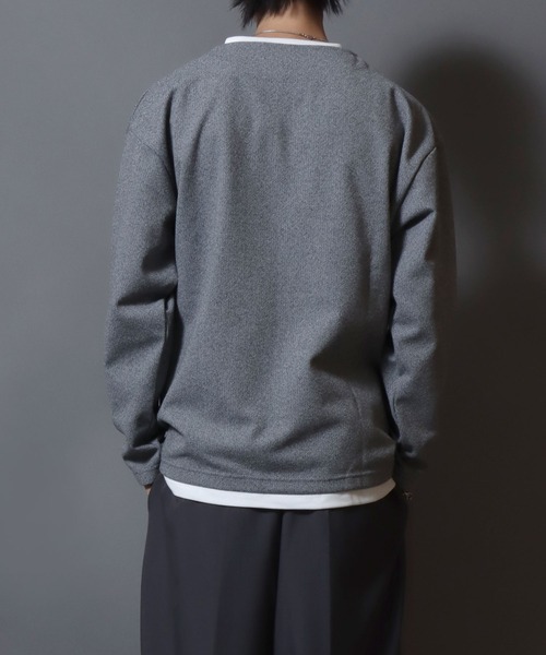 ANPAS(アンパス)の「Heather Brushed Key-Neck Fake Layered Long-Sleeve Tee / 杢起毛キーネックフェイクレイヤードロンT カットソー メンズ トップス 秋冬(Tシャツ/カットソー・メンズ・ブラック/チャコール/ベージュ/ネイビー・LL/L/M)」の21枚目の写真